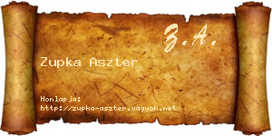 Zupka Aszter névjegykártya